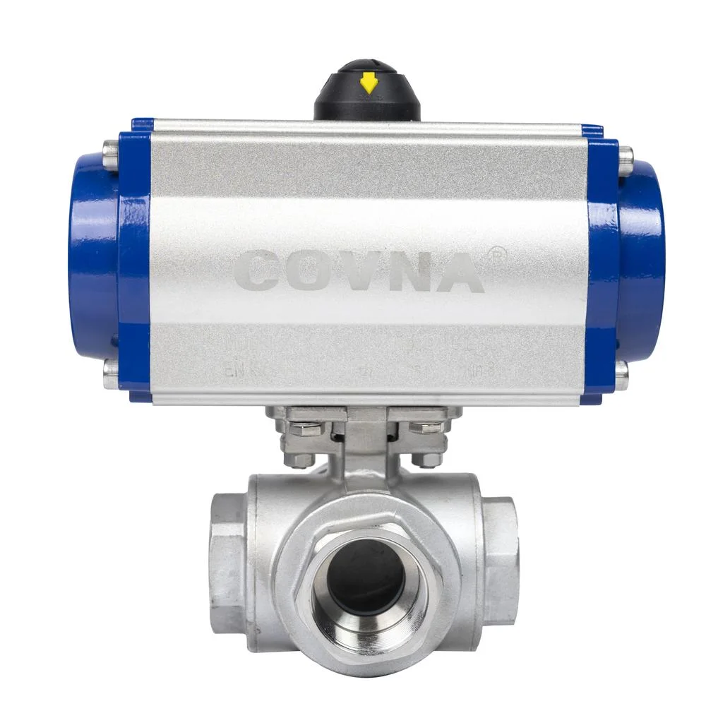 COVNA HK56T Series Pneumatic 3 Way Thread Ball Valve