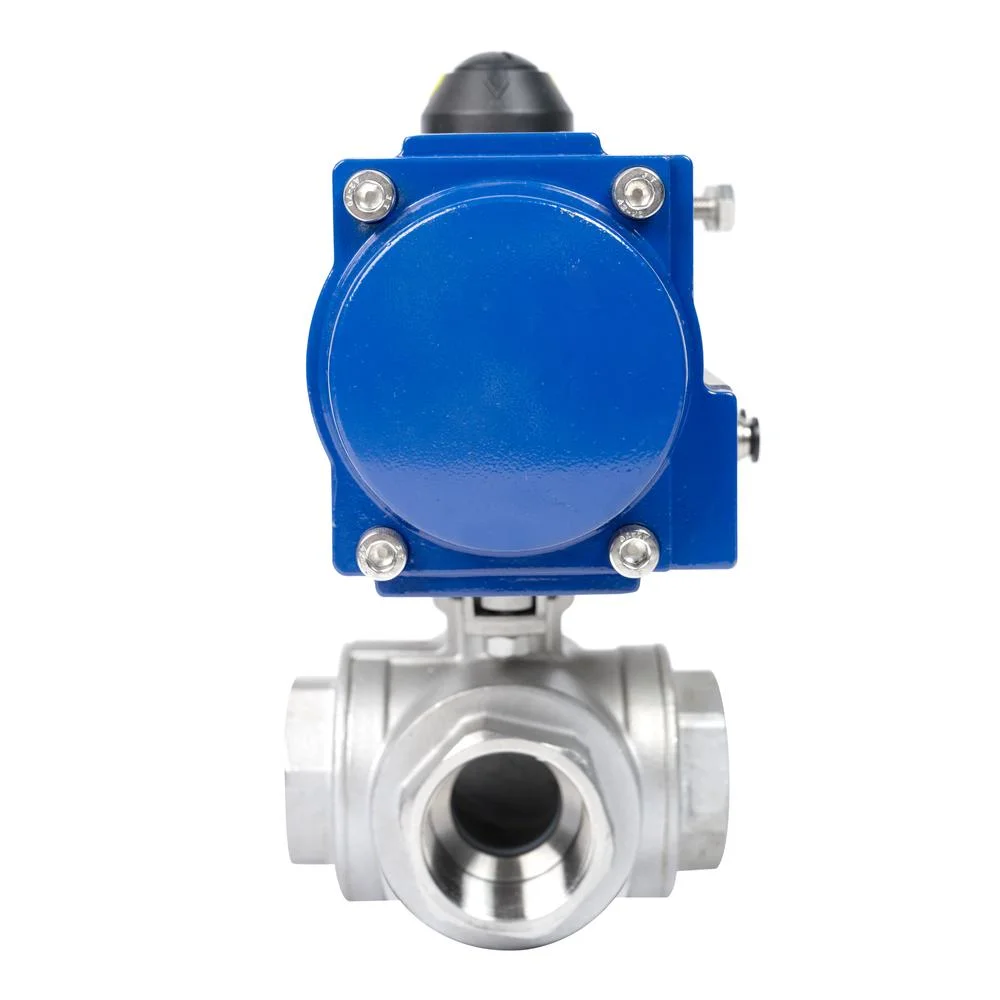 COVNA HK56T Series Pneumatic 3 Way Thread Ball Valve