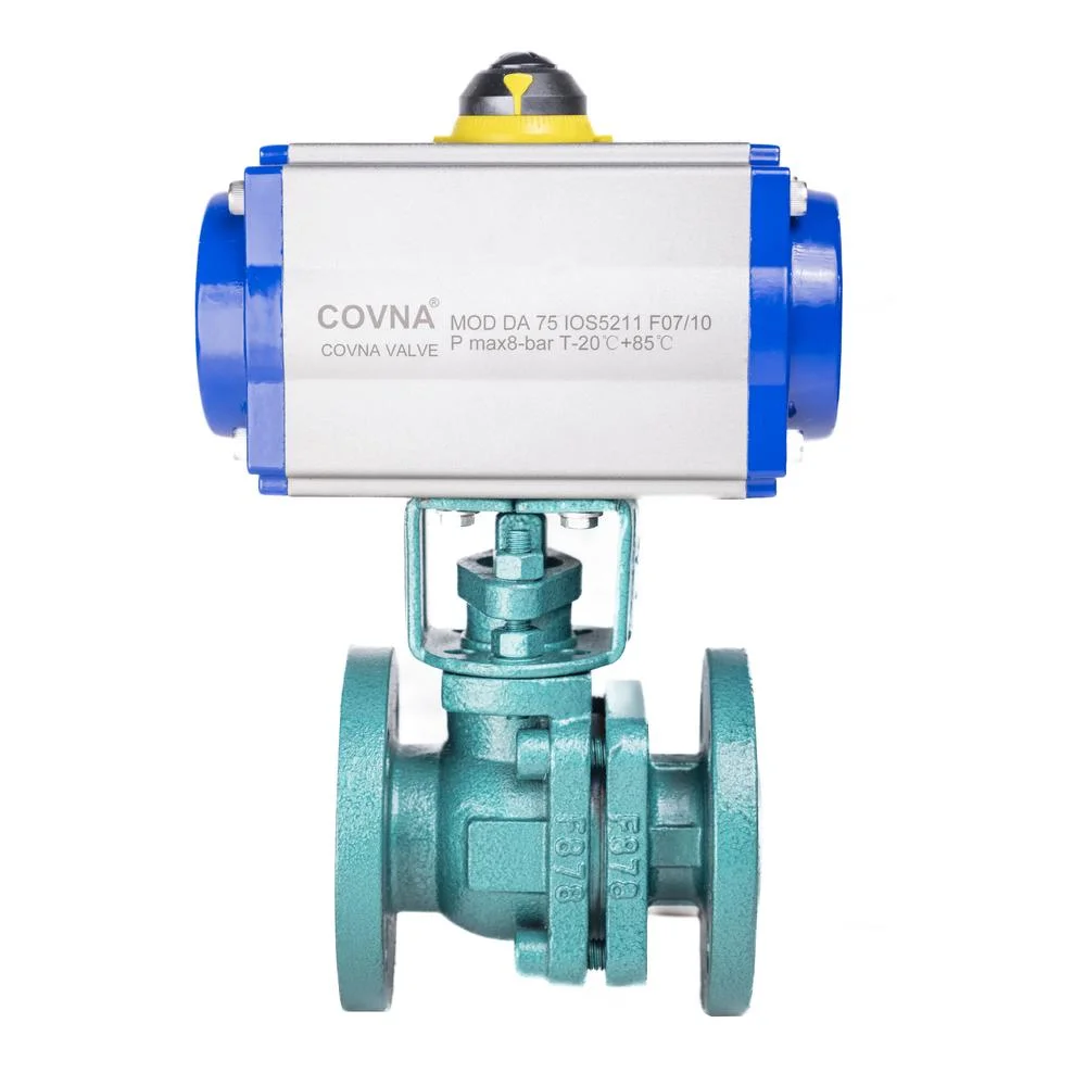 HK55-F-C Cast Iron Pneumatic Actuator Fluorine Ball Valve