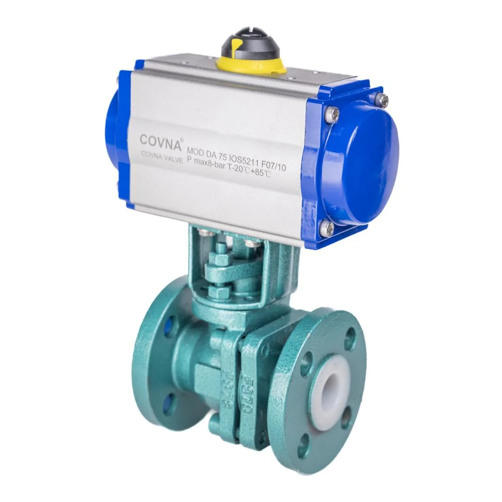 HK55-F-C Cast Iron Pneumatic Actuator Fluorine Ball Valve