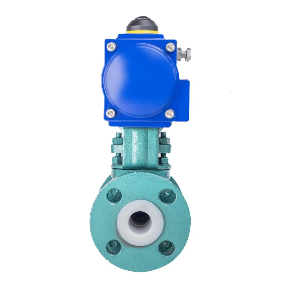 HK55-F-C Cast Iron Pneumatic Actuator Fluorine Ball Valve