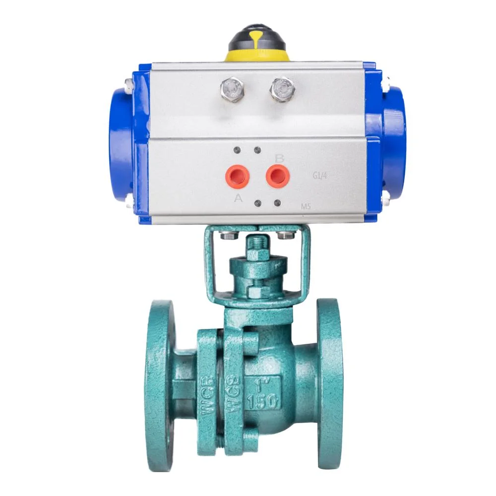 HK55-F-C Cast Iron Pneumatic Actuator Fluorine Ball Valve