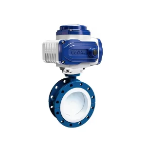 Soft Seal PTFE Fluorine Lined Flange Electric Actuator Butterfly Valve