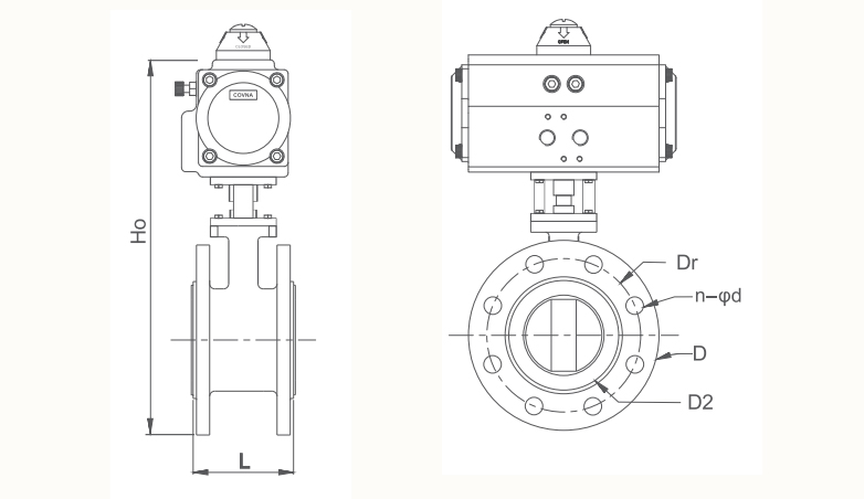 HK59-D-V Ductile Iron Wafer Flanged Pneumatic Ventilation Butterfly Valve HK59-D-V Ductile Iron Wafer Flanged Pneumatic Ventilation Butterfly Valve
