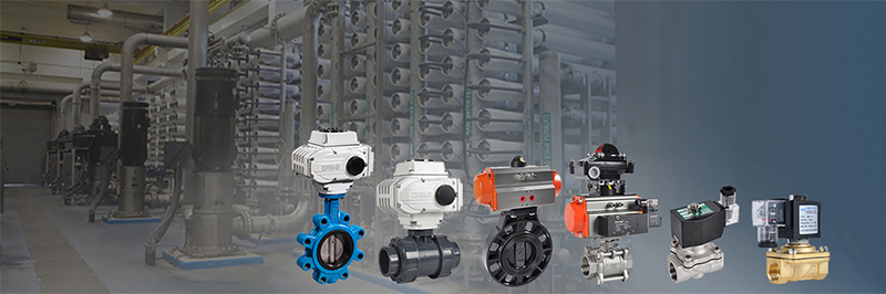 motorized valve and pneumatic actuator valve