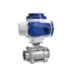 Tri Clamp 2 Way 3PCS SS314 Electric Actuated Ball Valve