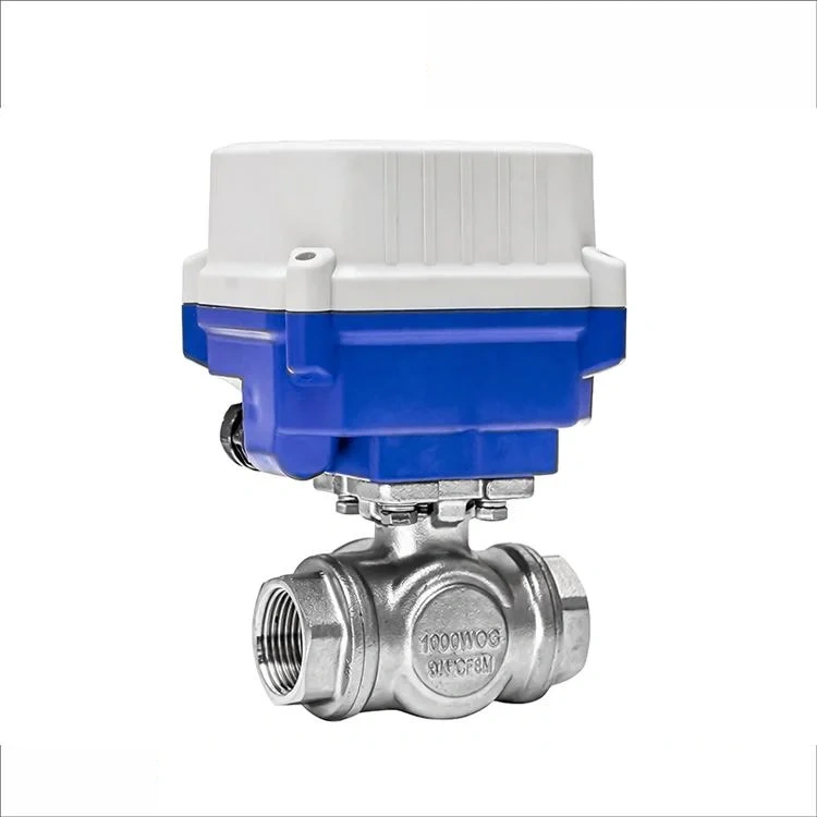 COVNA HK63-S-T 3 Way Stainless Steel Electric Ball Valve