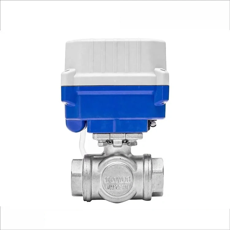 COVNA HK63-S-T 3 Way Stainless Steel Electric Ball Valve