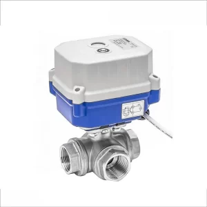 COVNA HK63-S-T 3 Way Stainless Steel Electric Ball Valve